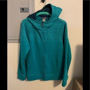 Patagonia Hooded sweatshirt, full zip, teal